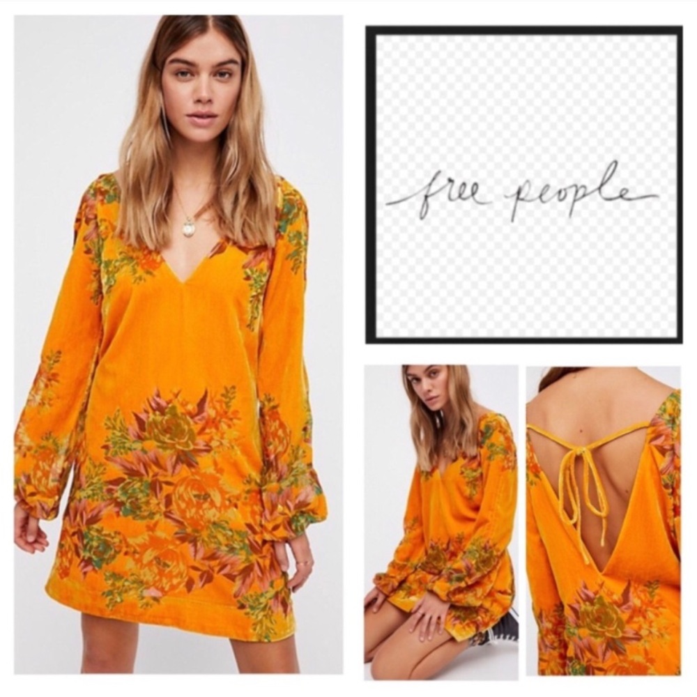 Free People Misha Burnout Velvet Mini Dress